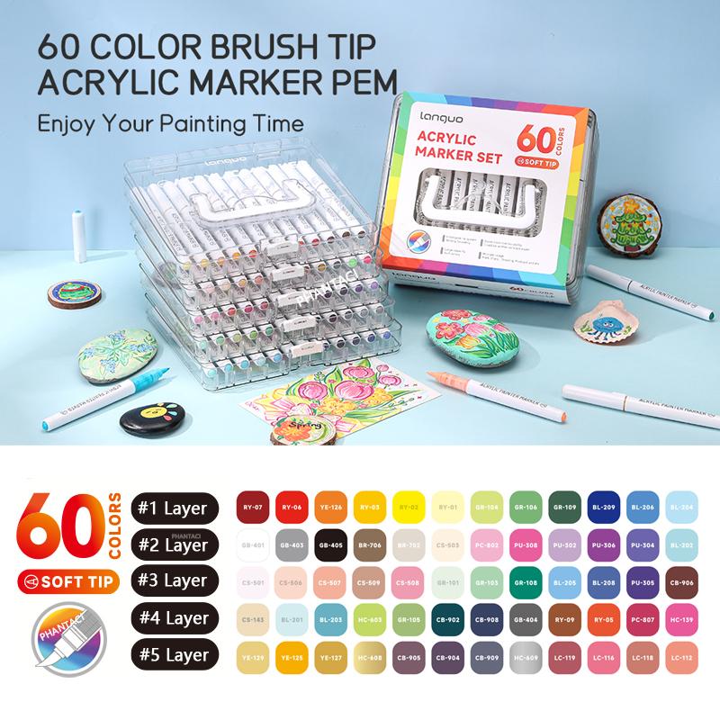 

Набор жидких акриловых маркеров 60 цветов, не растекающиеся, непрозрачные маркеры с акварельной краской для студентов, DIY, художников, для рисования