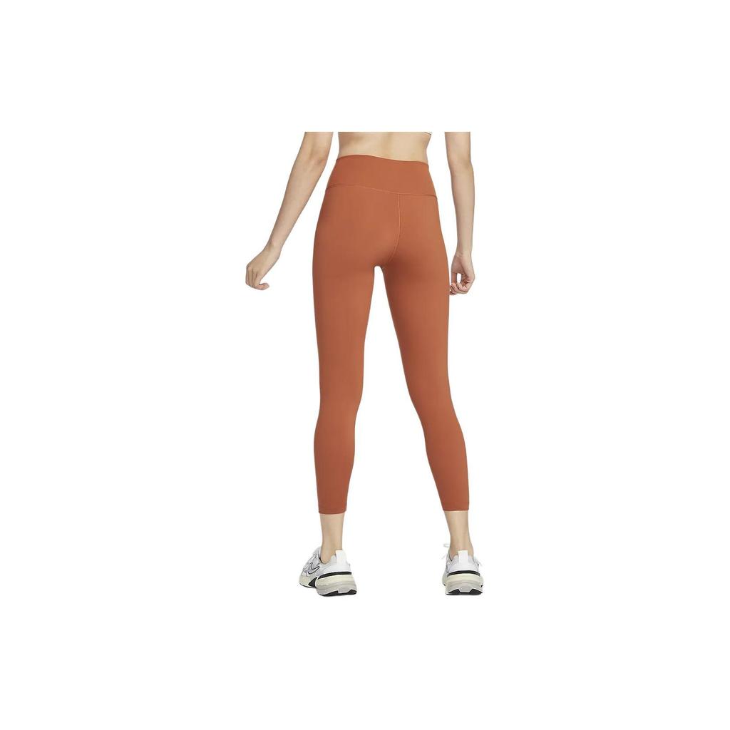 Nike One Solid Quick-Dry High-Waisted Nine-Point Tight Sports Leggings Women leggings Sunrise-Red FN3233-825