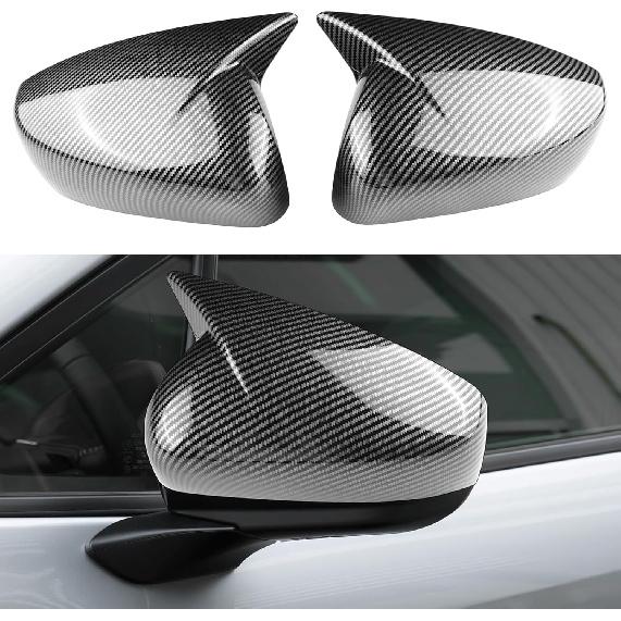 KUNGKIC For 2023 2024 2025 Subaru Crosstrek Car Side Rearview Mirror Covers Outer Protect Decorate Exterior Decoration Accessories ABS (Carbon Fiber