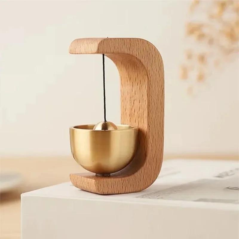 Wind-bell Magnetic Inhalation Dopamine Into The Door To Remind Bell Walnut Wind-bell Home Copper Ornam Creative Bedroom Pendant