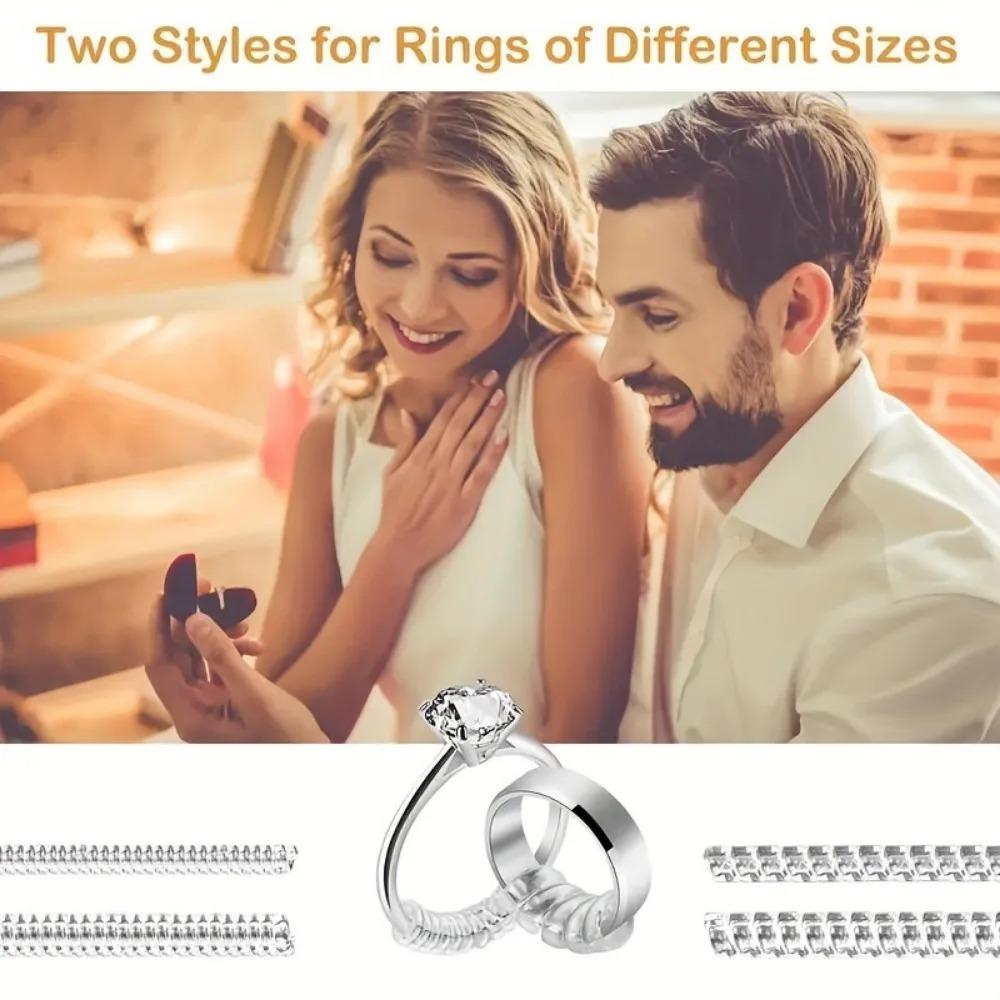 4pcs/Set Ring Size Reducer Tools Spiral Spring Based Rings Adjust Invisible Transparent Tightener Resizing Tool Jewelry Guard