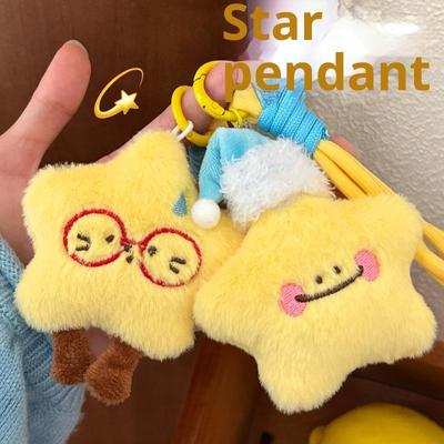 Sevimli Yaratıcı Peluş Yıldız Bebek Kolye Anahtarlık Kawaii Peluş Dolgulu Bebek Kolye Sırt Çantası El Çantası Araba Dekorasyon Kolye Hediyeler
