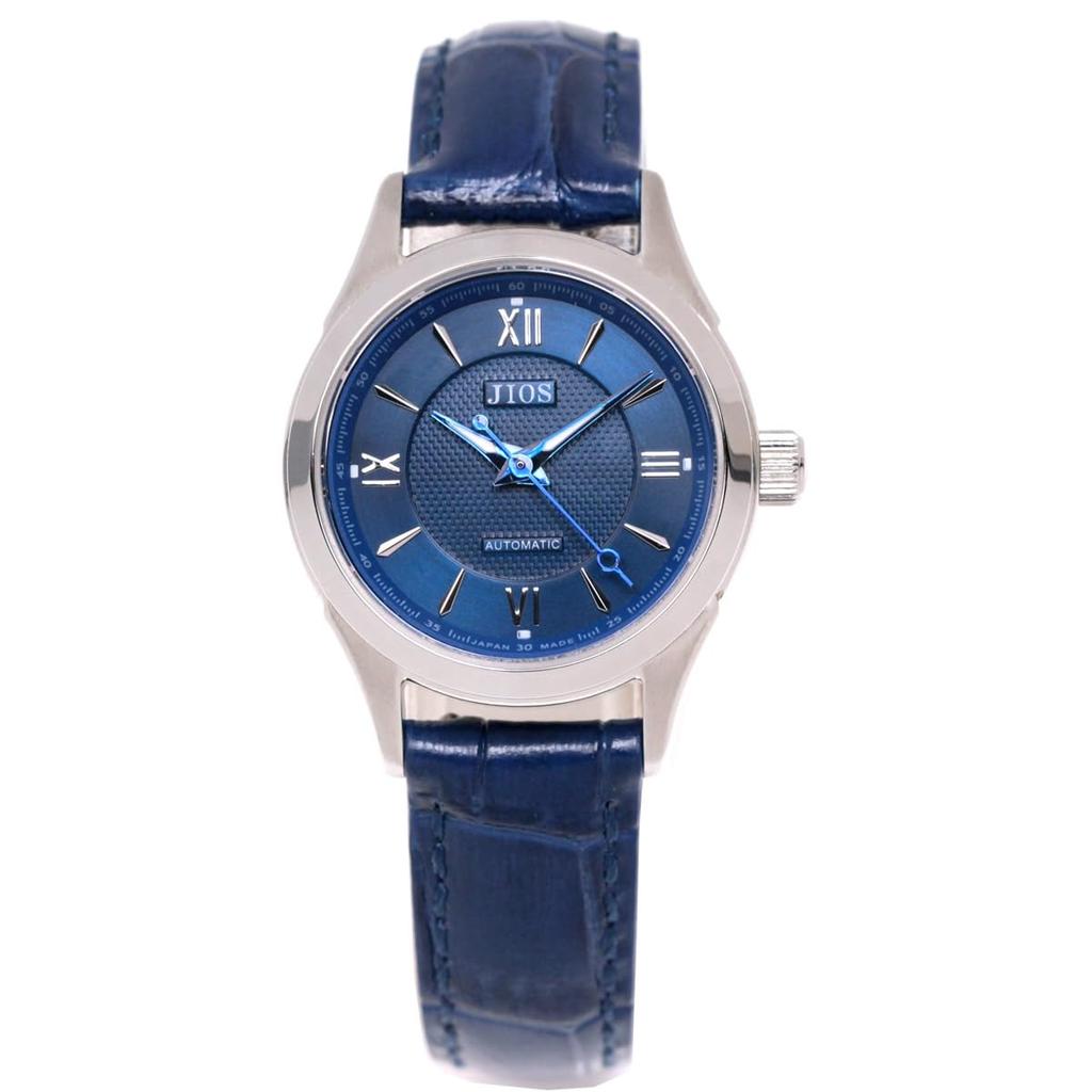 JIOS AWAZU Automatic No Battery Replacement Sapphire Genuine Leather Crocodile Silver x Blue x Blue Hands Women's Watch, Japanese-made