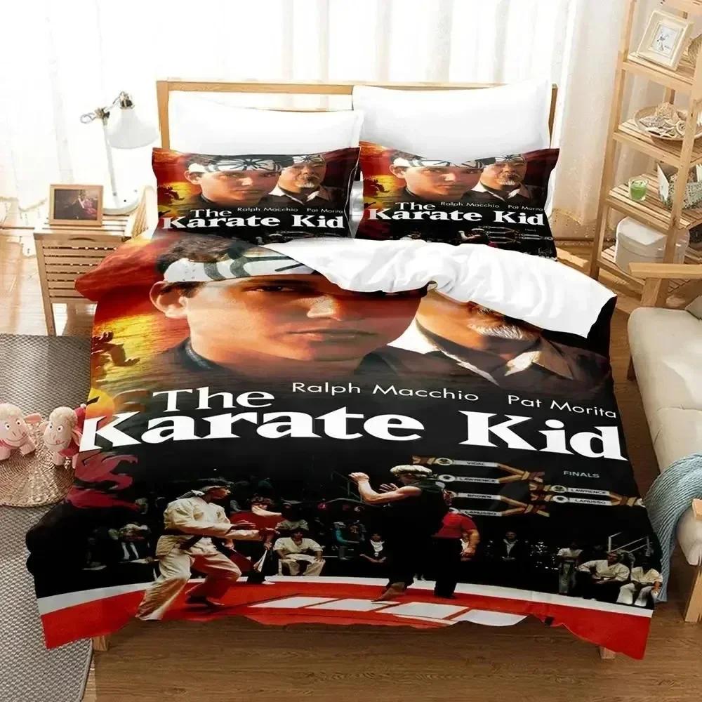 Luxuriöses neues 3D-Druck-Karate-Kid-Bettwäscheset für Jungen und Mädchen, Einzel- und Doppelbettgröße, Bettbezug, Kissenbezug, Kinder- und Erwachsenenmode