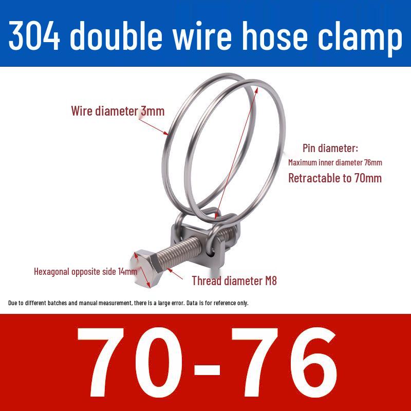 Doppeldraht-Schlauchschelle aus Edelstahl für Feuer-, Wasser-, Gasleitungen - Verdickt