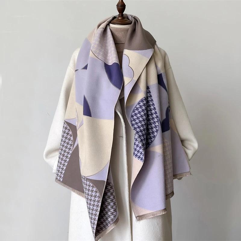 

Роскошный зимний шарф из искусственной шерсти женский кашемировый теплый пашмина брендовый фуляр женские шали накидки толстый мягкий буфанда шарфы 65X185 CM