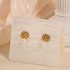 Wind retro stainless steel sunflower love geometric earrings personalized flower earrings new
