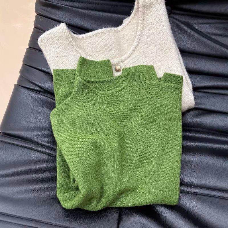 Women's Retro Stand-Collar Slim-Fit Knit Sweater - Autumn/Winter Collection, Figure-Flattering Design