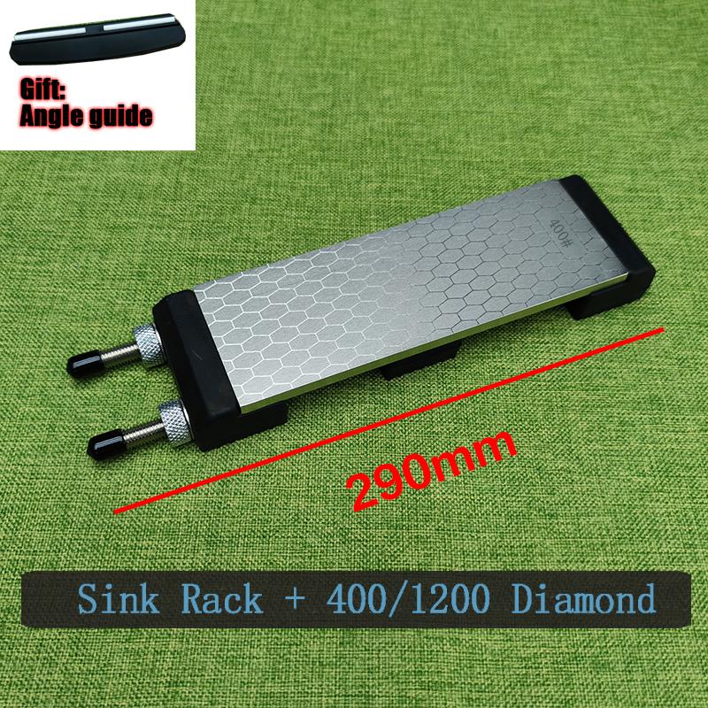 [Video]1pcs 400 1000 double side grit diamond knife sharpener sharpeing stone kitchen tools honing blade coarse sharpen