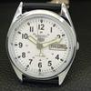 JAPAN VINTAGE REFURBISHED SEIKO 5 AUTOMATIC 6309A MENS WHITE WATCH a441694-1 Sk-a441694