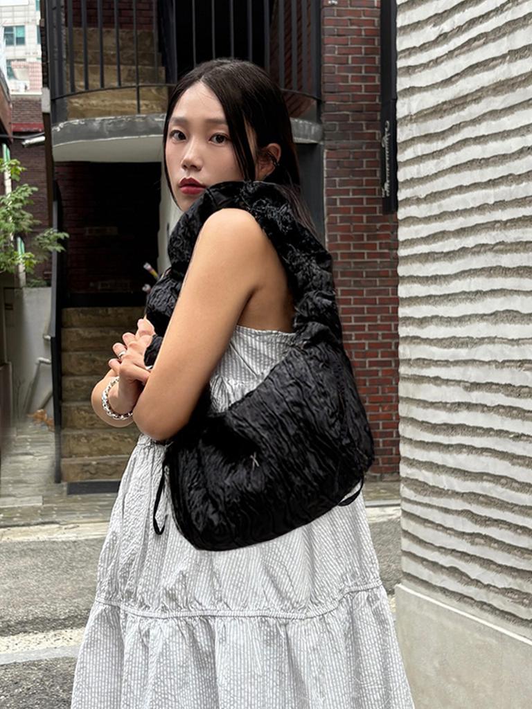 Joseph&Stacey Daily Shirring Cross Bag_Crinkled Black