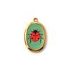 2PCs Creative 304 Stainless Steel Insect Charms For Jewelry Making 18K Gold Plated Oval Ladybug Necklace Pendant 28mm X 17.5mm