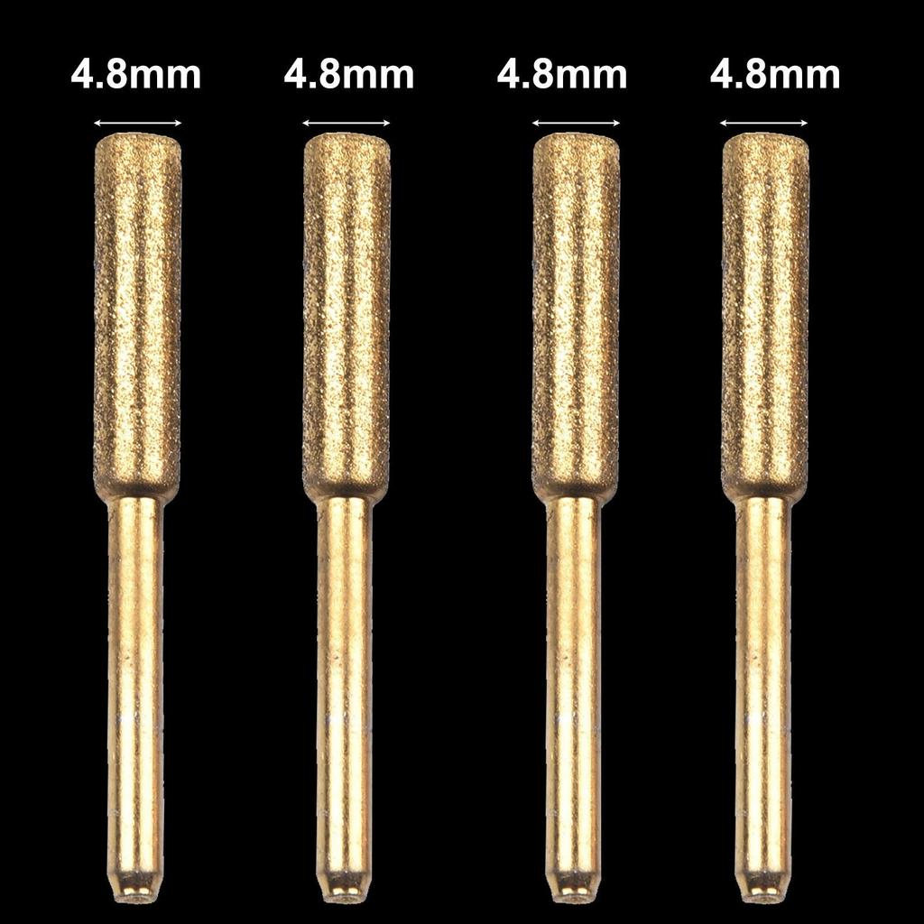4pcs Diamond Coated Cylindrical Burr Chainsaw ener Grinder Chain Saw Grinding