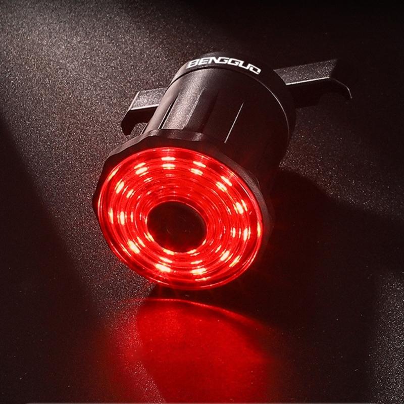 IPX6 Bike Intelligent Sensor Flashlight Smart Bikes Tail Light 7 Light Modes Quick Release Back Brake Night Riding Light