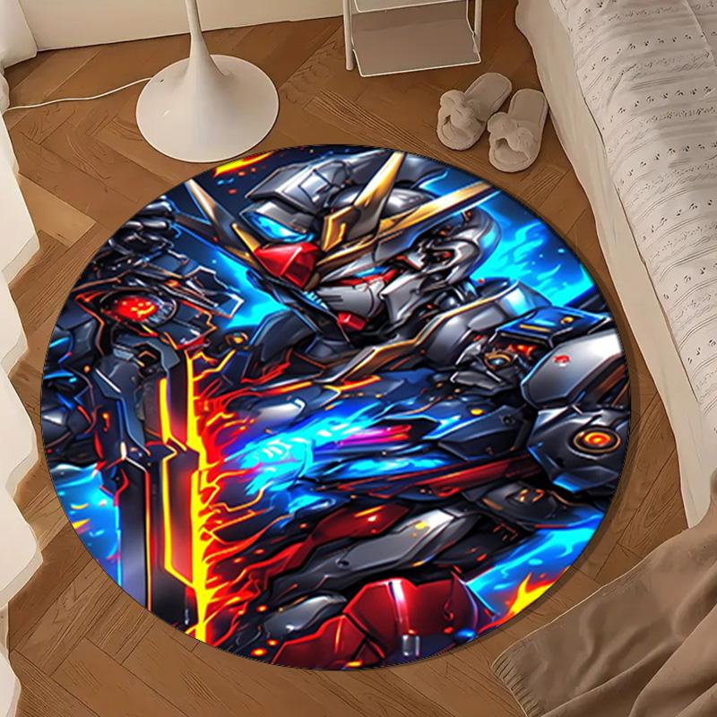 Robotic Warrior Design Round Rug for Livingroom,Bedroom, Palyroom, Chair Rug, Area rug, Circle Carpet, Large Size Fan Christmas gift