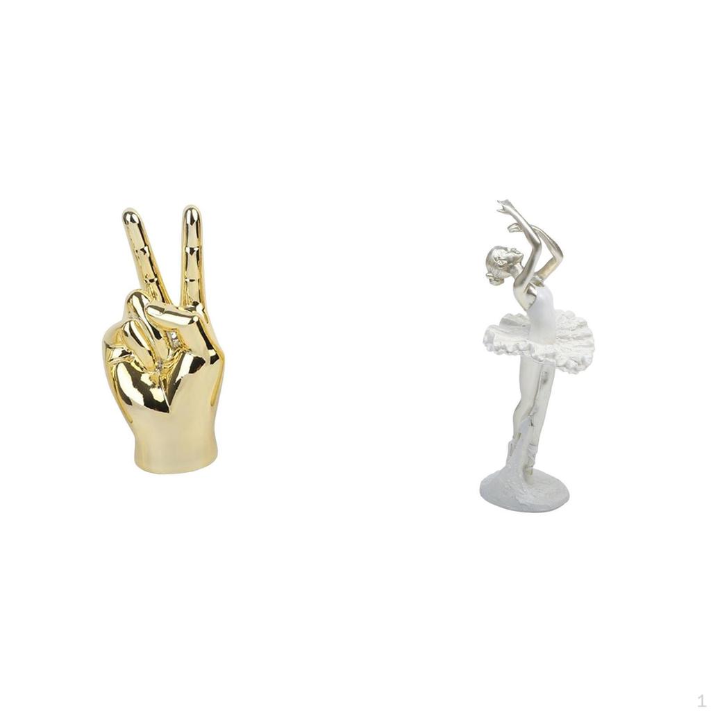 Hand Finger Gesture Ballerina Figurine Sculpture Creative Modern Dancing Girl Art Statue for Living