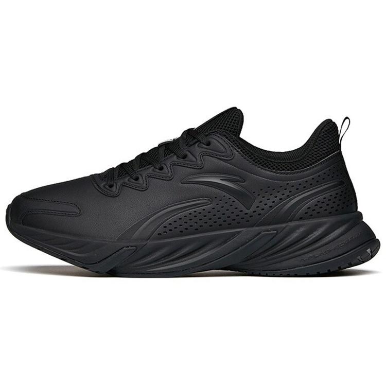 ANTA Running Series Sneakers Leather  Black  Men s 112145523-13 EU 40