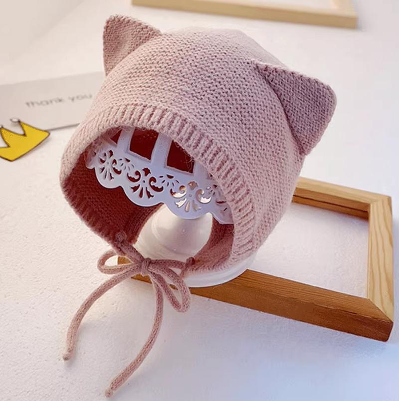Baby Hat Thin Knitted Wool Ear Protector Hat For Infants And Young Kids Hand Woven Newborn Autumn And Winter Baotou Hat