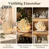 Rustic Wood Carving Art Wooden Couple Ornaments with LED Lights, Romantic Statue Heart Atmospheric Wedding Table Centerpiece Design, Warm Glow