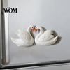 Swan Shape Decor Couple Refrigerator Magnet, 3D Resin Fridge Heavy Duty Magnets Decorative Magnet for Whiteboard Locker Door