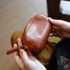 Vintage Leder Münzbörse Mini Reißverschluss Geldbörse Kleingeldbörse Tragbarer Schlüsselhalter Kopfhörer Aufbewahrungstasche Kosmetiktasche für Damen Herren