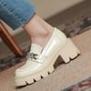Fashion Luxury Shoes Women Heels Platform Heels Chain Designer Shoes Woman Pumps Black Sneakers Patent Leather Women's Loafers Heel Shoe