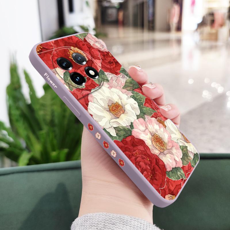 Gorgeous Flower Phone Case For Oneplus 12 12R 11 11R 10 10R 10T 9R 9RT 9 8T 8 7 7T Pro 5G Liquid Silicone Cover