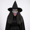Kreativní Halloweenská čarodějnická maska Prodyšná maska na celou hlavu Halloweenská cosplay maska Strašidelný design Oblečte si čarodějnickou masku s kloboukem