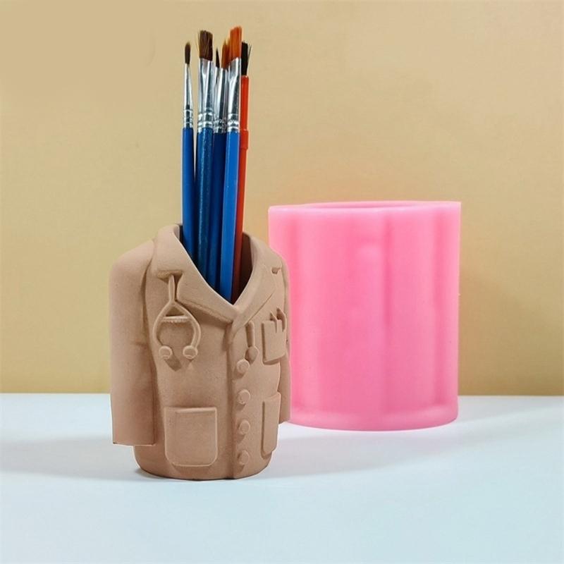 Multipurpose Doctor Apparel Shaped Silicone Mold for Resin Art Projects Desktop Pen Holder Mould Jewelry Making Tool