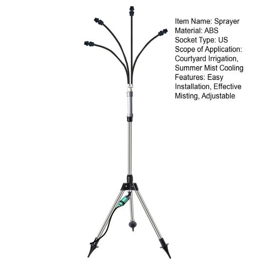 Standing Tripod Misters Easy Install Adjustable Stand Hose Sprayer Movable Standing Misting Cooling System