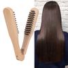 Hair Straightening Comb Double Side Brush HeatResistant AntiStatic Wooden Handle Clamp Hair Comb