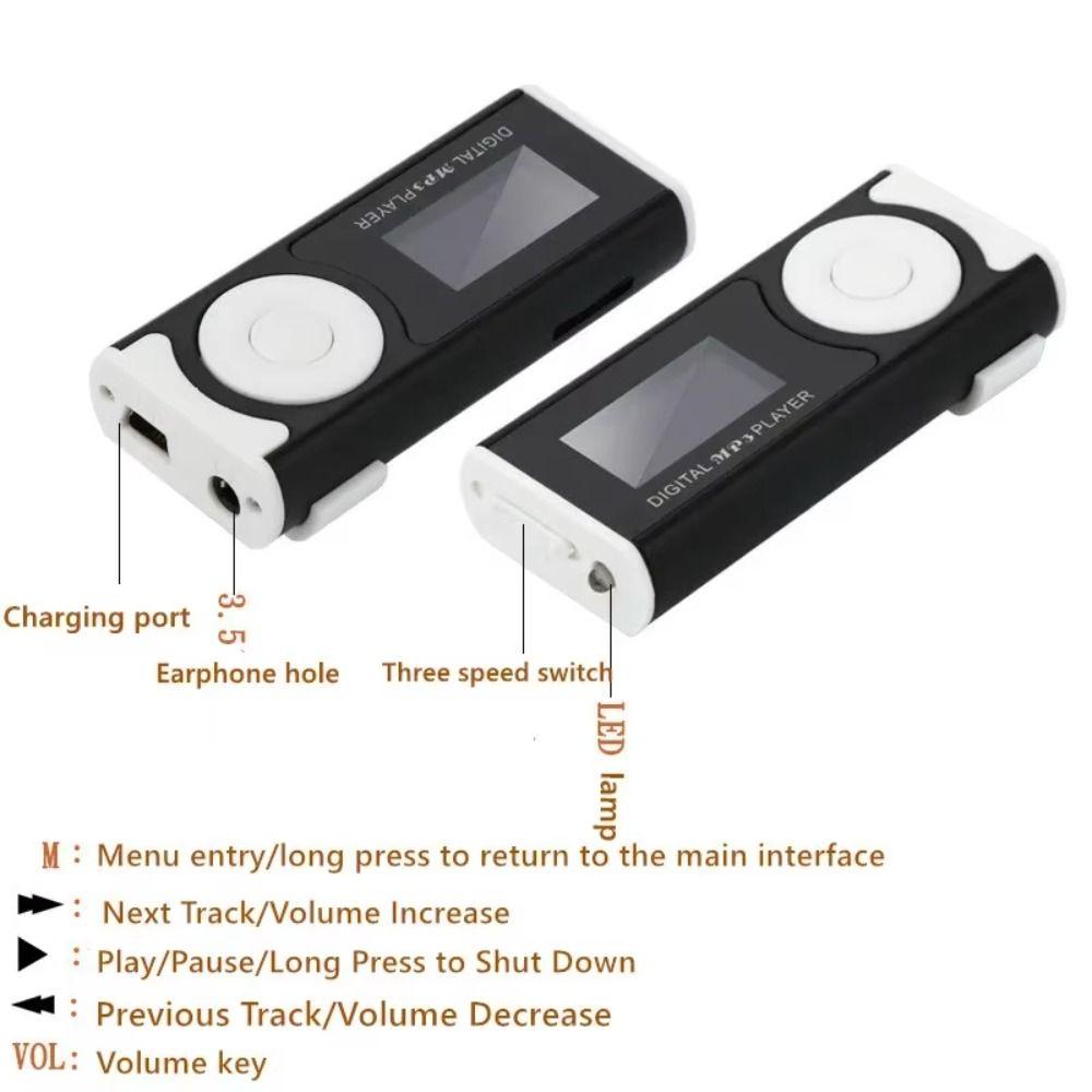 Verlustfreier tragbarer Mini-MP3-Player mit LCD-Bildschirm, Walkman für Schüler, Sport