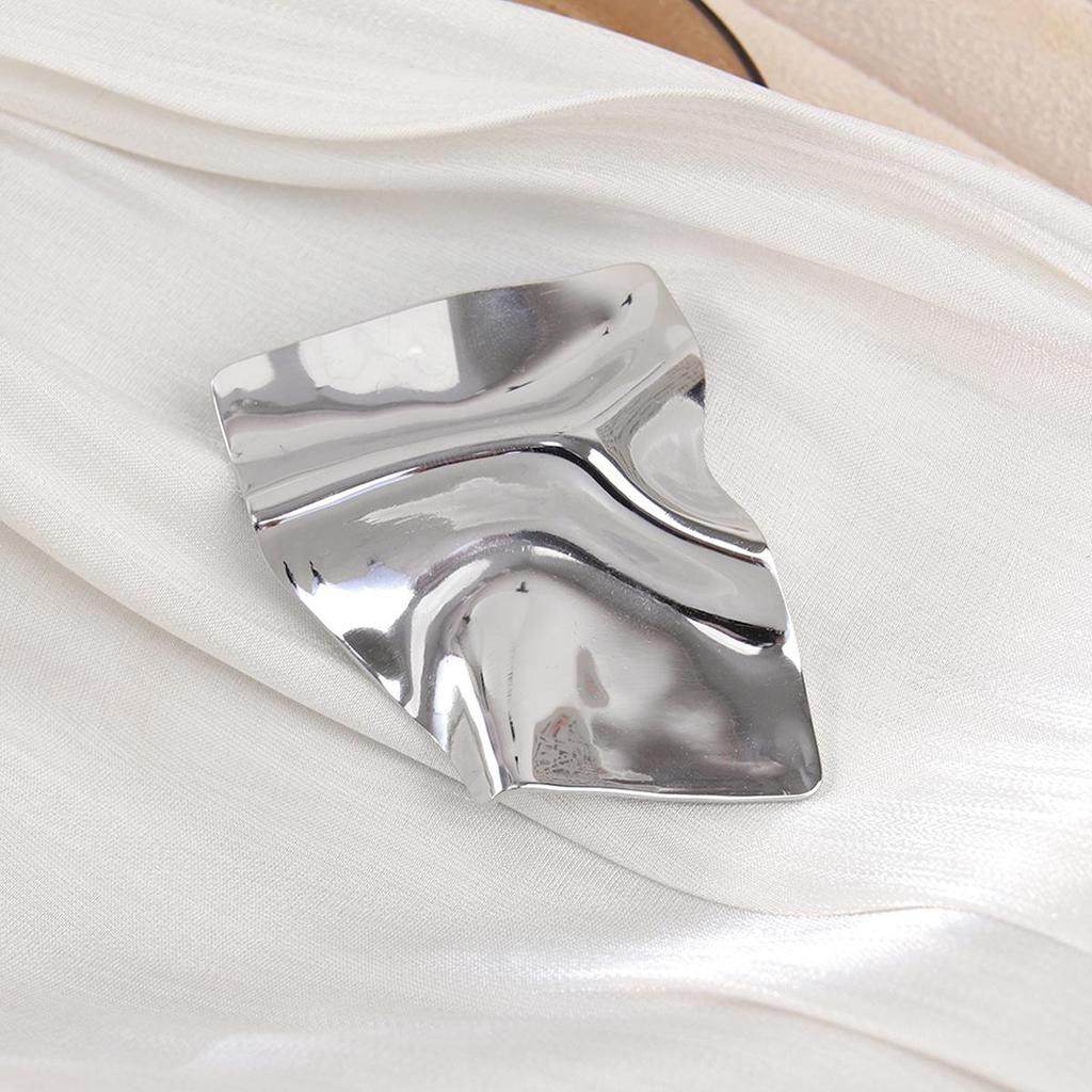 European & American Geometric Irregular Metal Brooch - Versatile Stainless Steel Design with Unique Personality