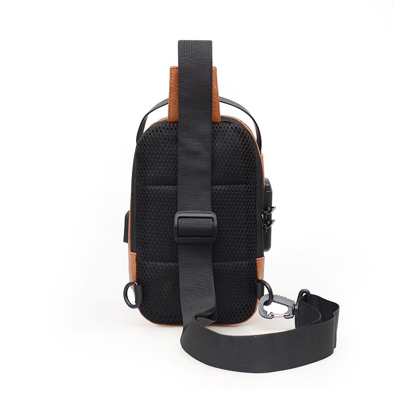 Men's Chest Bag Oxford Shoulder Crossbody Bag Waterproof USB Combination Lock Riding Bag