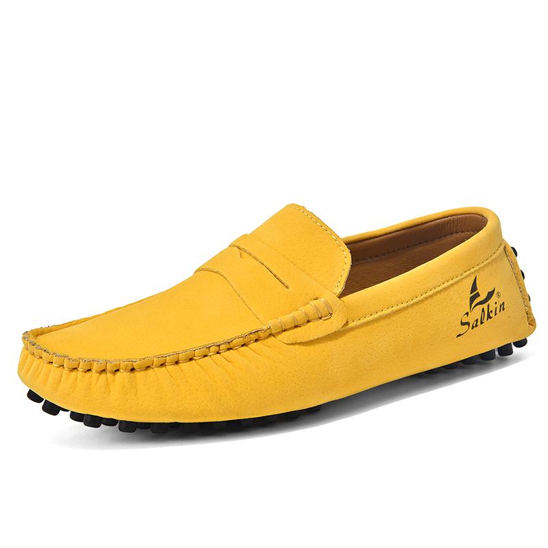 Fashion Suede Leather Mens Handmade Loafers Male Casual Driving Flats Slip-on Shoes Handmade Comfy Moccasins Leisure Walk Business Shoes