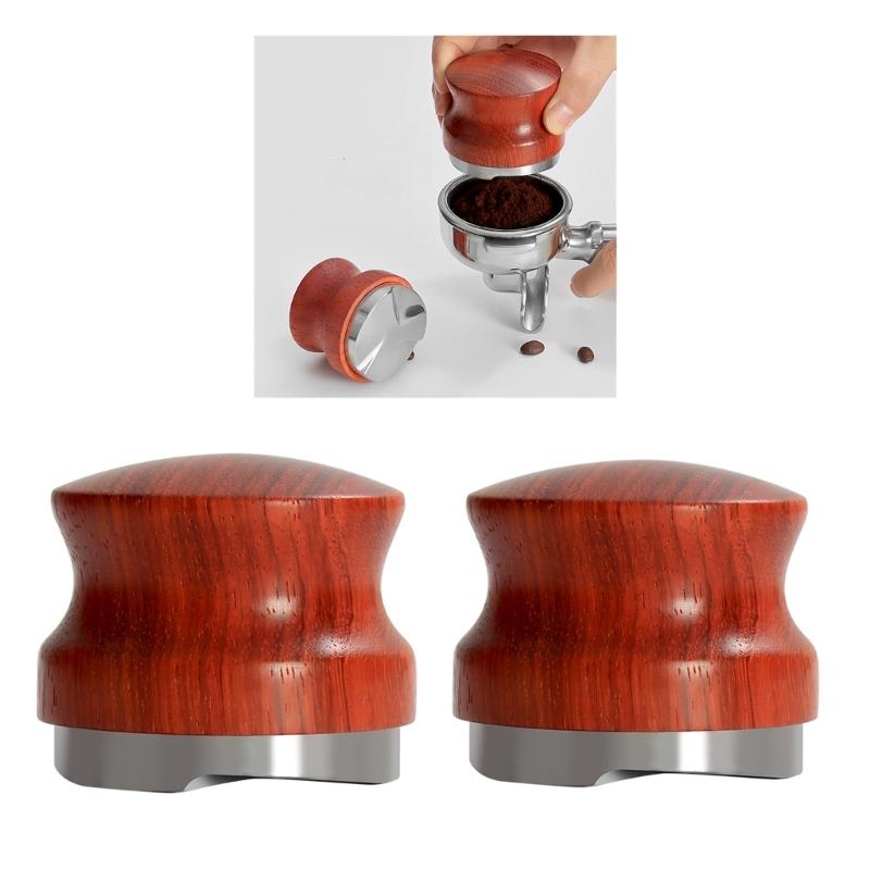 51mm/58mm Coffee Tamper Tool Coffee Powder Hammer Espresso Tamper Wood and Metal Material for Coffee Lover