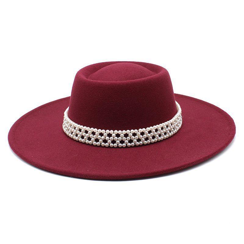 New Autumn and Winter Hepburn Style Dome Concave and Convex Top Big Brim Female British Men Woolen Felt Hat Cashmere Top Hat Hat