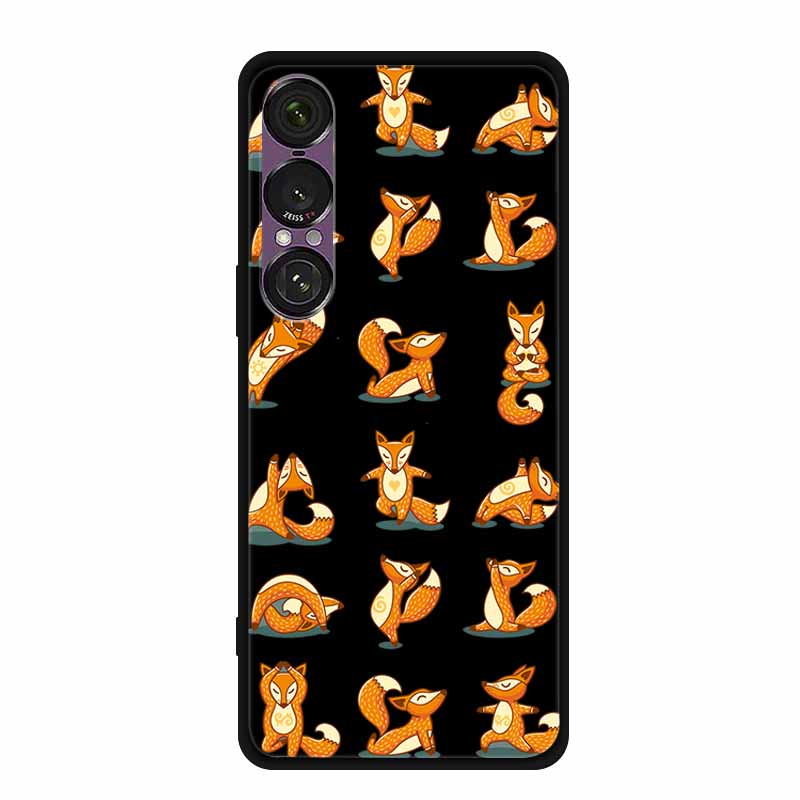 Pro pouzdro na telefon Sony Xperia 1 VII 2025 Kreslené kočky TPU Měkké černé silikonové zadní krycí pouzdro Pro Sony Xperia 1VII 6.5" Pouzdro Funda
