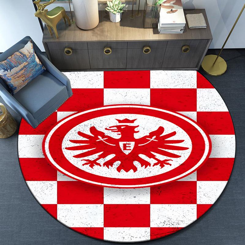 Eintracht Frankfurt Crest Round Rug for Livingroom,Bedroom, Palyroom, Chair Rug, Area rug, Circle Carpet, Fan Christmas gift