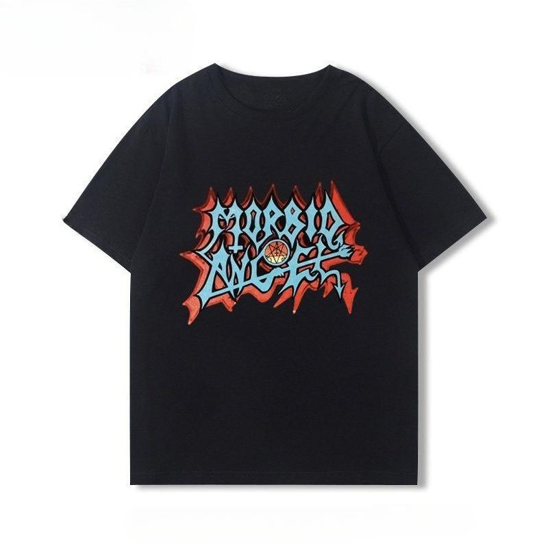 

Pathological Angel Heavy Metal Band ShortSleeved TShirt for Men and Women HipHop American Retro HalfSleeved Trendy 4XL