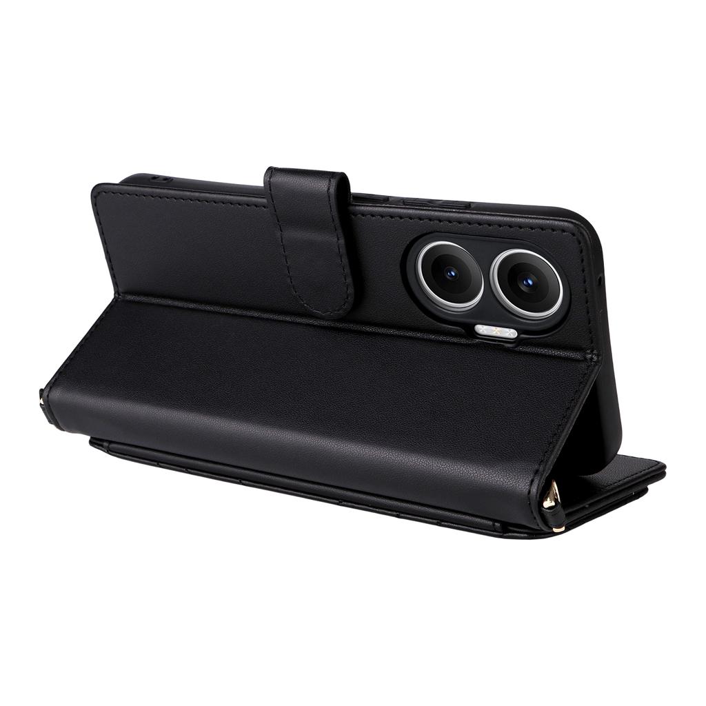 For Xiaomi Redmi Turbo 4 Pro 5G/Poco F7 5G Case with Shoulder/Wrist Strap Leather Phone Cover Stand Wallet