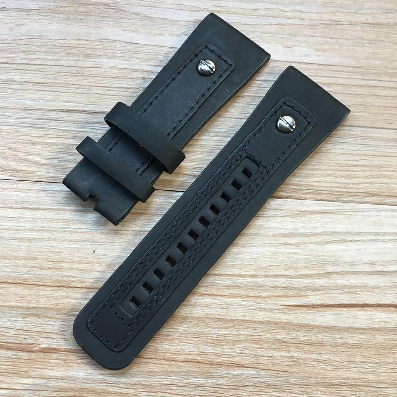 

Индивидуальный ремешок для часов ручной работы 28 мм, черный, коричневый, из натуральной кожи теленка, ремешок для Seven Friday, браслет с заклепкой 28mm
