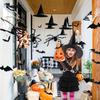 12pcs Black Halloween Witch Hats With 24pcs 3D Bats Wall Decor Halloween Costume Witch Accessories Caps Fancy For Halloween Party Decoration