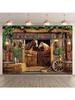 West Texas cowboy horse barn decoration background cloth, party decoration background photo props