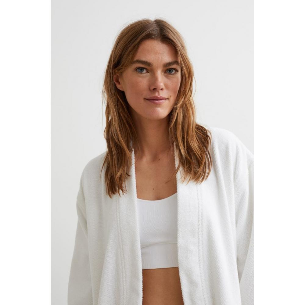 Белое махровое банное платье H&M S/M/T — фото 2