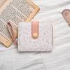 Cute Kitten Japanese Women's Snap Coin Pocket Short Wallet with Strap and Card Holder