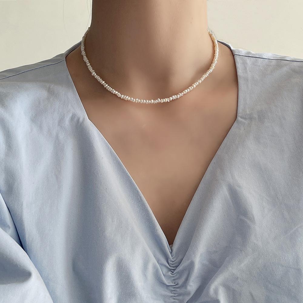 Koreansk design ferskvannsperlekjede: Allsidig, delikat og elegant lagdelt kragebenskjede for kvinner