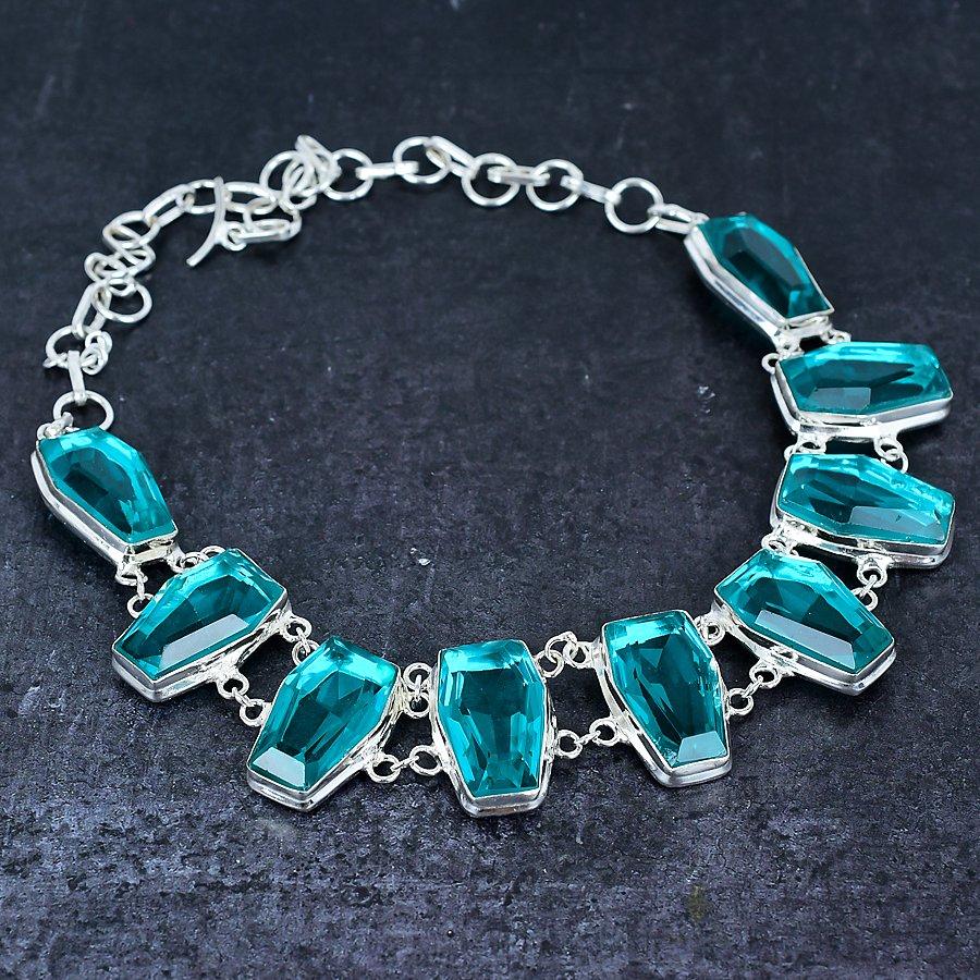 Green Tourmaline Gemstone 925 Sterling Silver Jewelry Necklace 18"