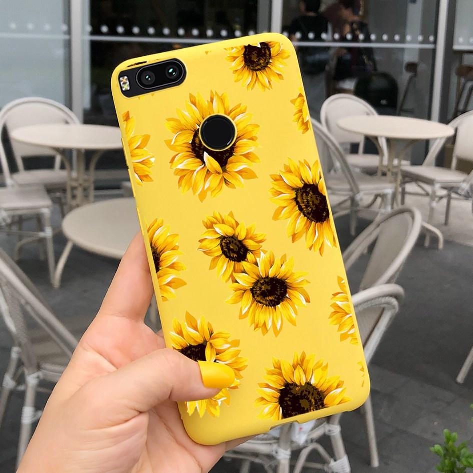 For Xiaomi Mi A1 5X Case New Butterfly Sunflower Patterns Soft Protector Bumper Cover For Xiomi Mi A1 MiA1 Mi5X Phone Cases 5.5"