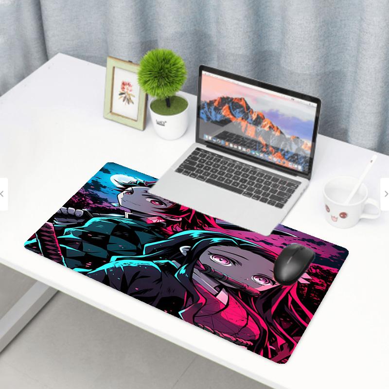 Demon Slayer Print Mouse Pad, Anti‑Slip Desktop keyboard Mat, for PC Laptop Gaming Working Daily Use, Cool Festival Surprise Gift